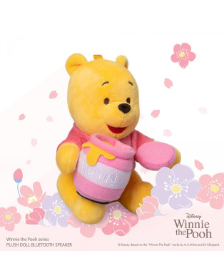 infoThink Winnie the Pooh Series Fluffy Honey Pot Bluetooth Speaker - Cherry Blossom Season Limited