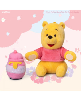 infoThink Winnie the Pooh Series Fluffy Honey Pot Bluetooth Speaker - Cherry Blossom Season Limited