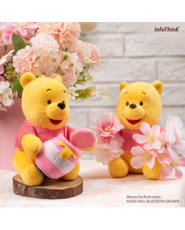 infoThink Winnie the Pooh Series Fluffy Honey Pot Bluetooth Speaker - Cherry Blossom Season Limited