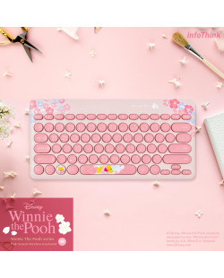 infoThink Winnie the Pooh Series Pink Cute Wireless Keyboard - Sakura Season Limited