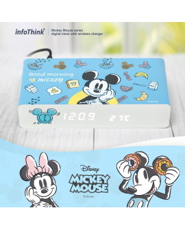 infoThink Mickey Series USB Electronic Clock Wireless Charger