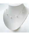 Pearls/Moon Stone 18k Gold Chain