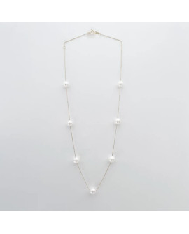 Pearls/Moon Stone 18k Gold Chain