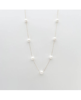 Pearls/Moon Stone 18k Gold Chain