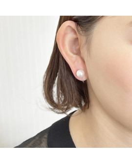 Silver Clip-On Earring with Pearl 8.5-9.0mm