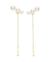 Pierced Earring Gold Post Pearls/Moon Stone