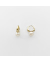 Pierced Earring 18k Gold Post Pearls/Moon Stone