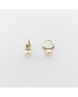 Pierced Earring 18k Gold Post Pearls/Moon Stone