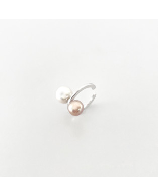 Silver Post Pearl Ear Cuff