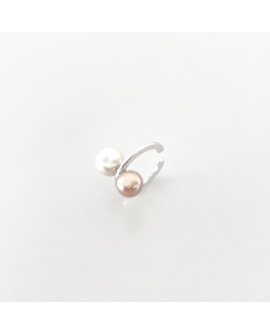 Silver Post Pearl Ear Cuff