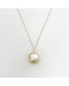 Pearls/Moon Stone 18K Gold Chain