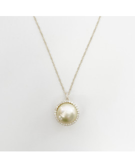 Pearls/Moon Stone 18K Gold Chain