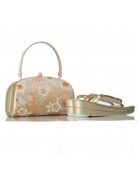 Sebian Gold Japanese Sandals Hand Bag Set