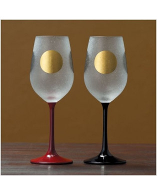 Aderia glass Sun Moon Stem Pair Set Wine Glass