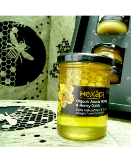 Hexapi German Raw Organic Acacia Honey & Honey Comb