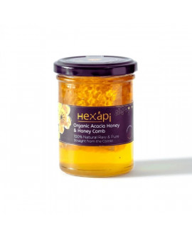 Hexapi German Raw Organic Acacia Honey & Honey Comb